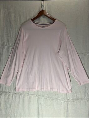 croft & barrow Light Pink Long Sleeve Tee 100% Cotton